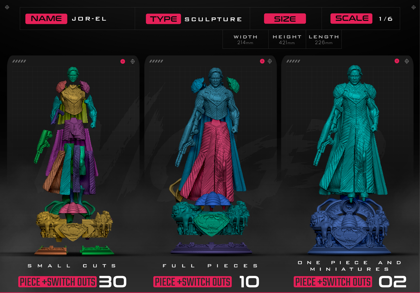 Jor-El (Statue) 3D Model Kit - 6 or 12 scale (Fan Art)