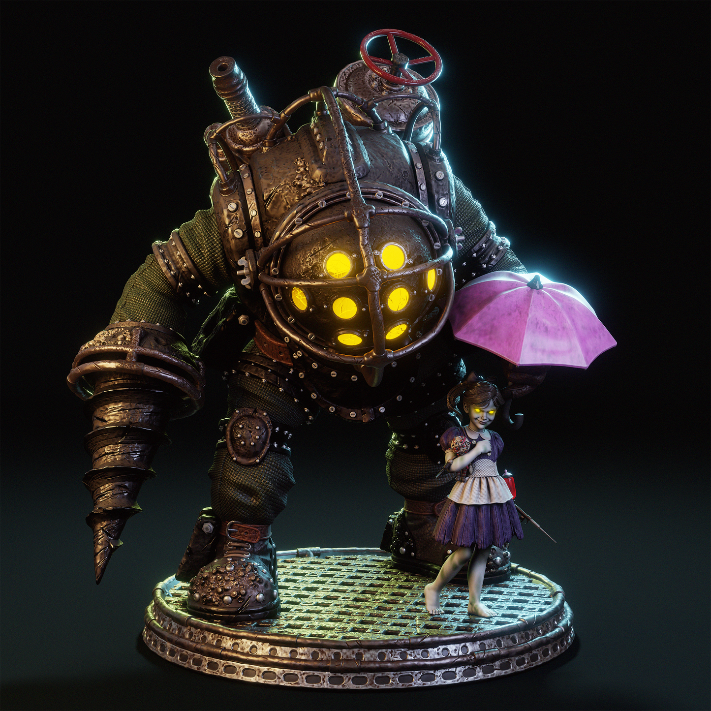 Big Daddy and Little Sister (BioShock) - 3D Printed Model Kit - 1:6 scale