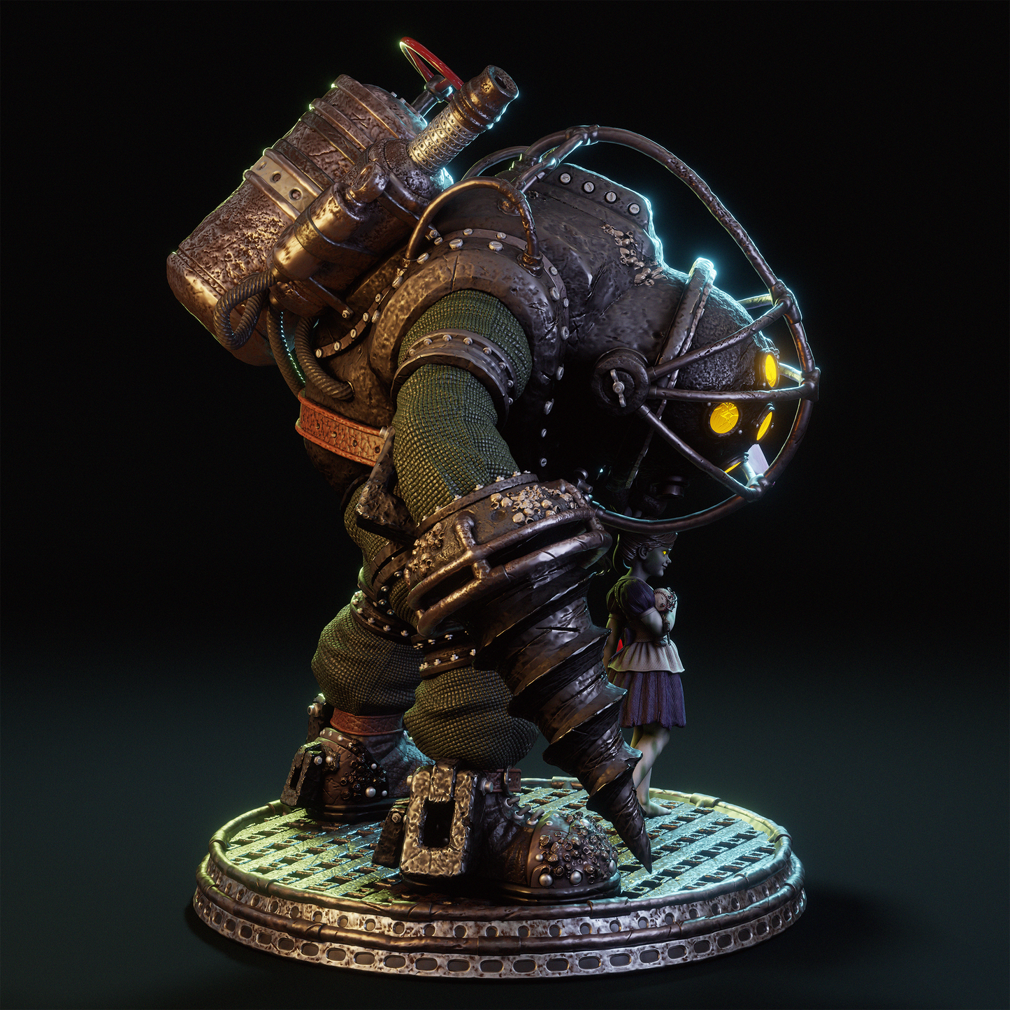 Big Daddy and Little Sister (BioShock) - 3D Printed Model Kit - 1:6 scale