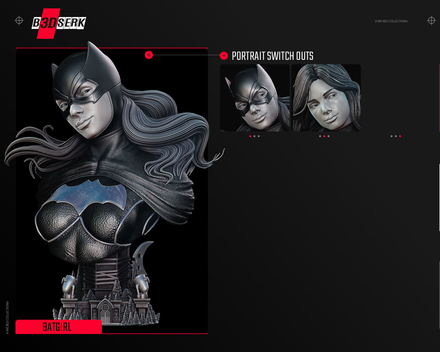 Batgirl Bust (Portrait) 3d Resin Printed 4 and 8 Scale - Fan Art