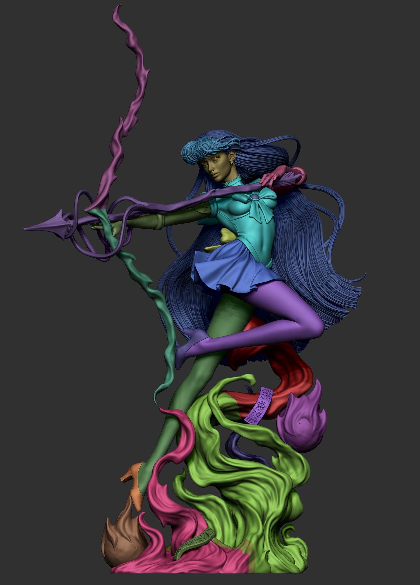 Rei Hino (Sailor Moon) - Fan Art - 3D Print Model Kit - 1:6