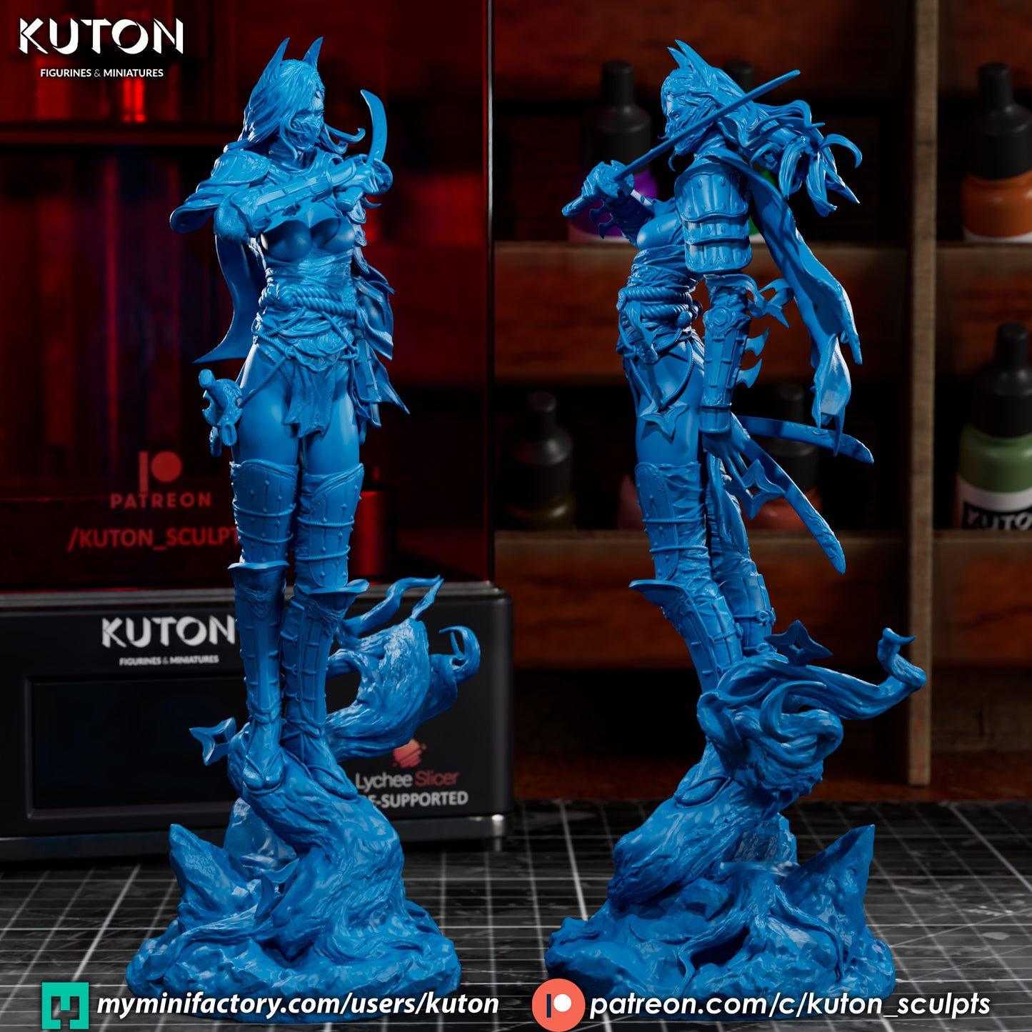 Batgirl Ronin 3D Printed Statue / Bust 10 Scale Model kit