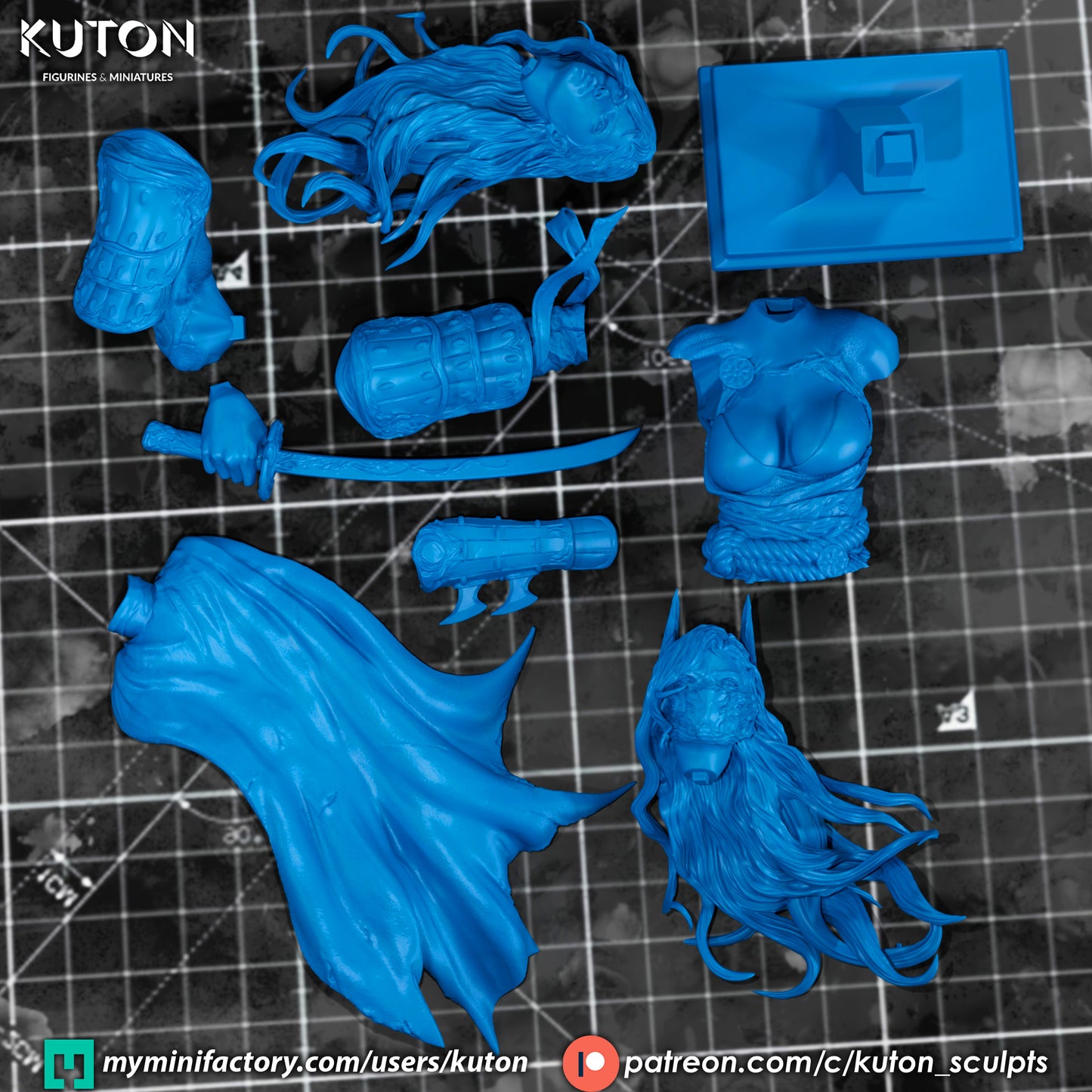 Batgirl Ronin 3D Printed Statue / Bust 10 Scale Model kit