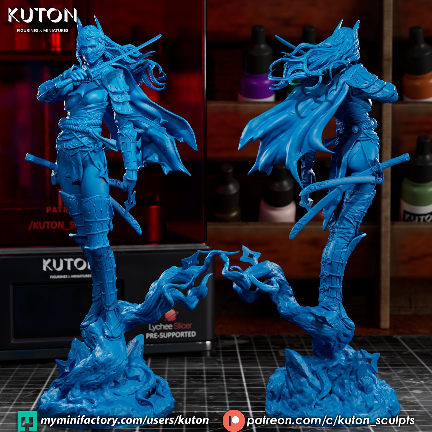Batgirl Ronin 3D Printed Statue / Bust 10 Scale Model kit