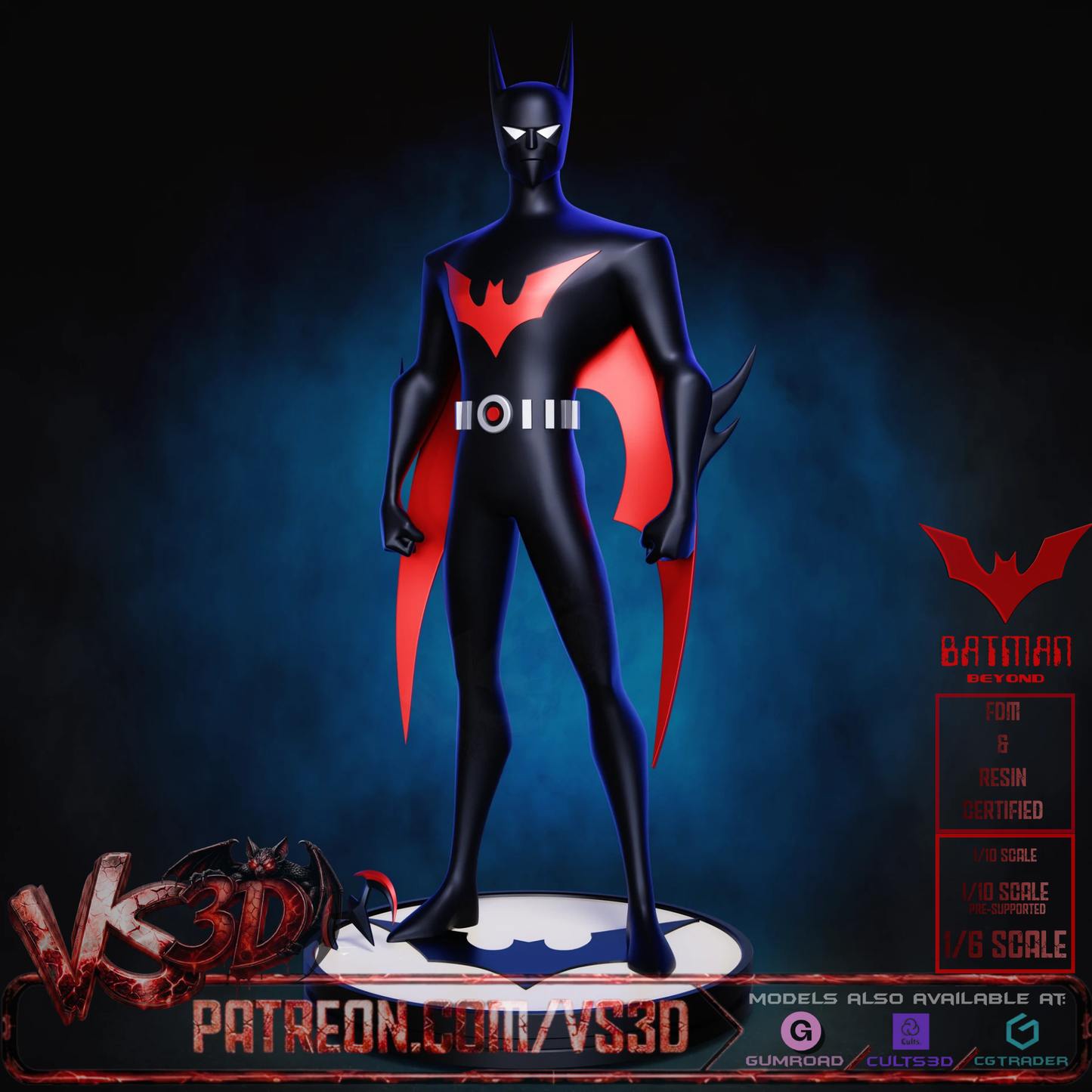 Batman Beyond - TAS - Animated - 10 Scale 3D Printed Model Kit