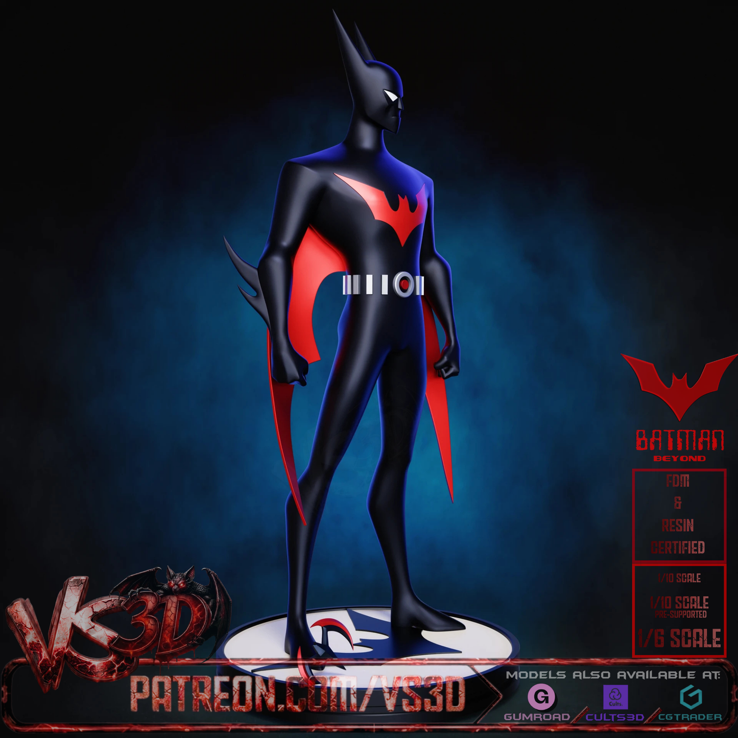 Batman Beyond - TAS - Animated - 10 Scale 3D Printed Model Kit