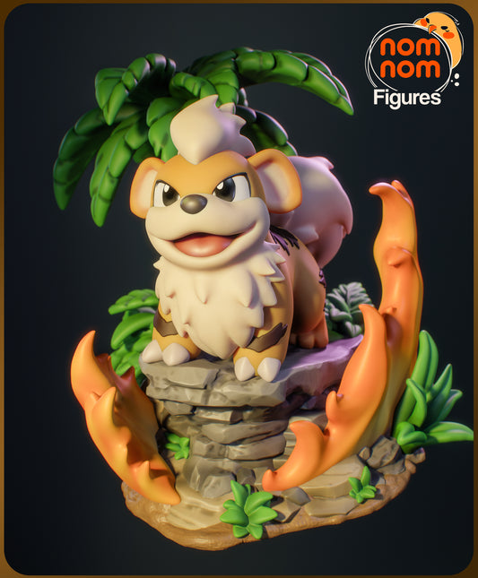 Chibi Growlithe (Pokemon) - 3D Print - Model Kit - (Nom Nom)