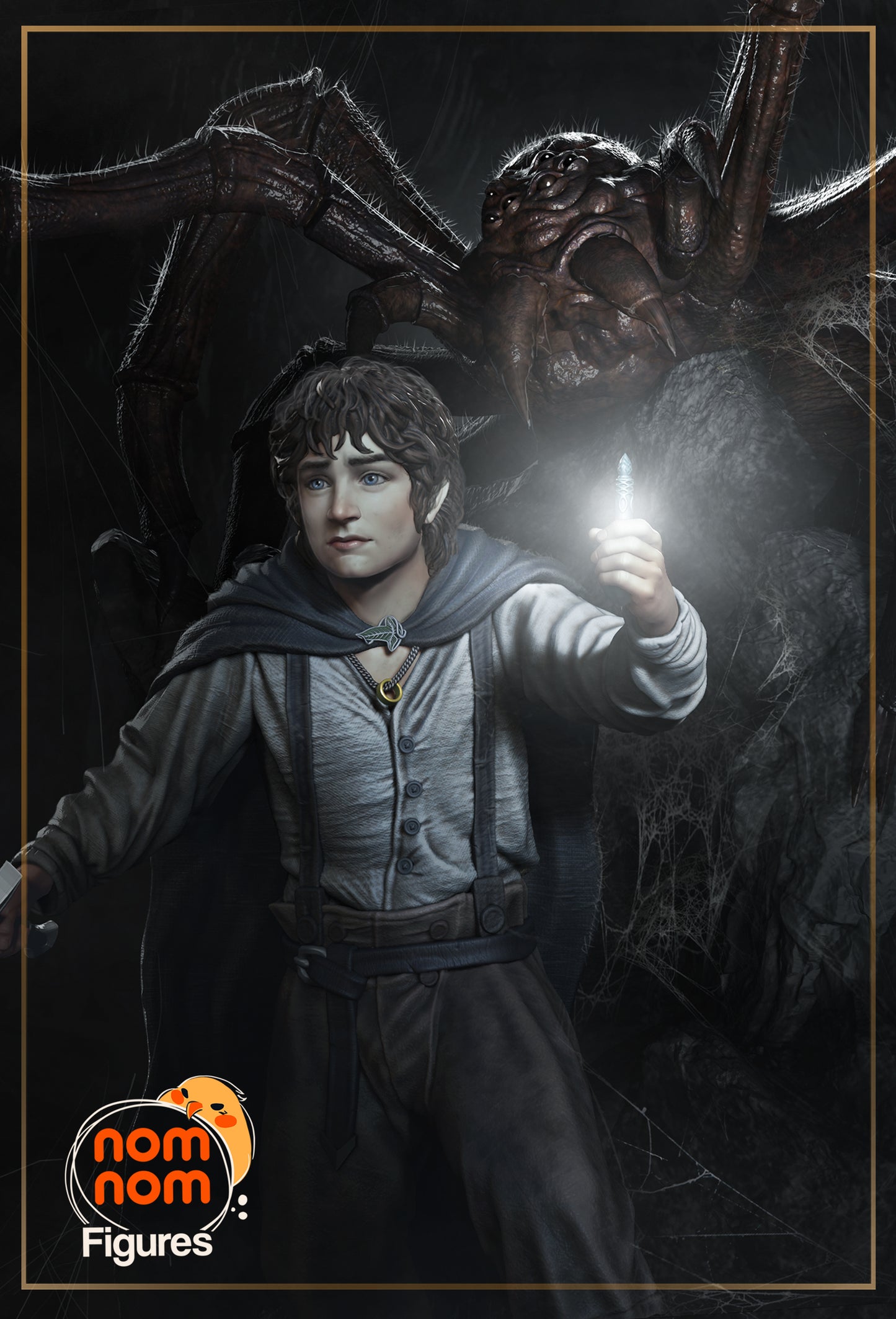 Ready to Post - Miniature Frodo Baggins 3D Print model - Unpainted and Unassembled