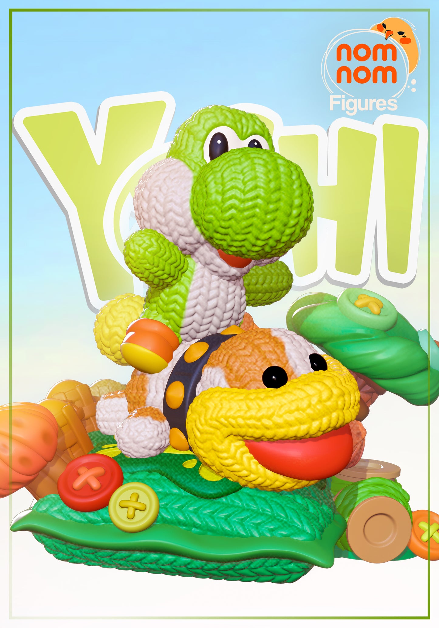 Yoshi Wooly World Chibi - 62mm 3D Printed Model Kit