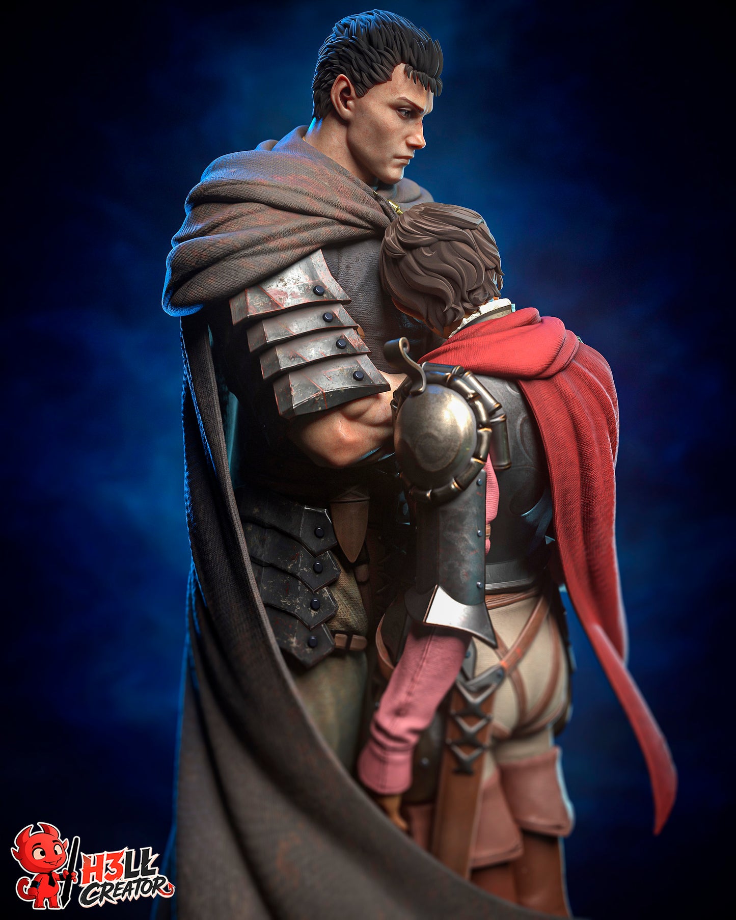 Guts and Casca Berserk - 3D Printed Statue - 10 Scale
