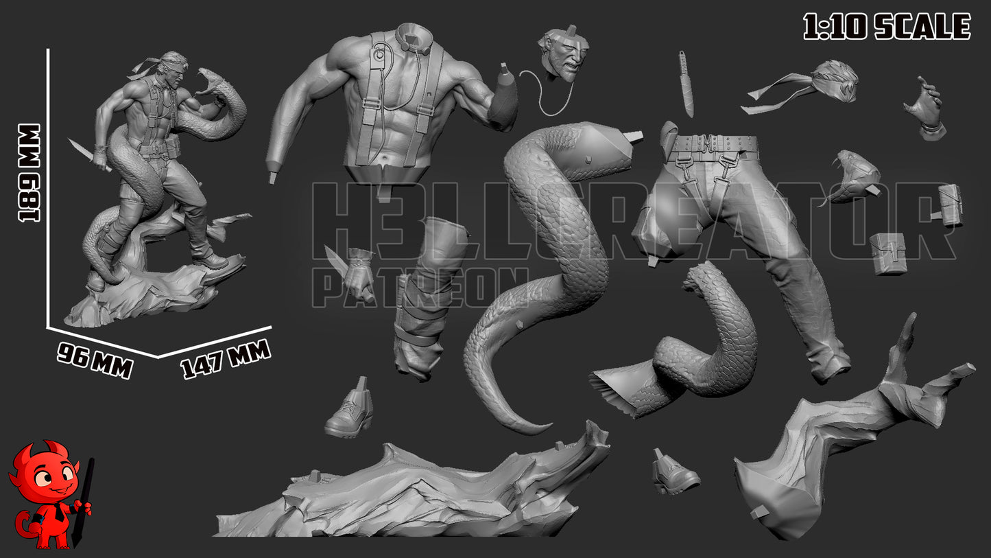 Big Boss (Metal Gear) 3d Printed Model Kit - 10 scale