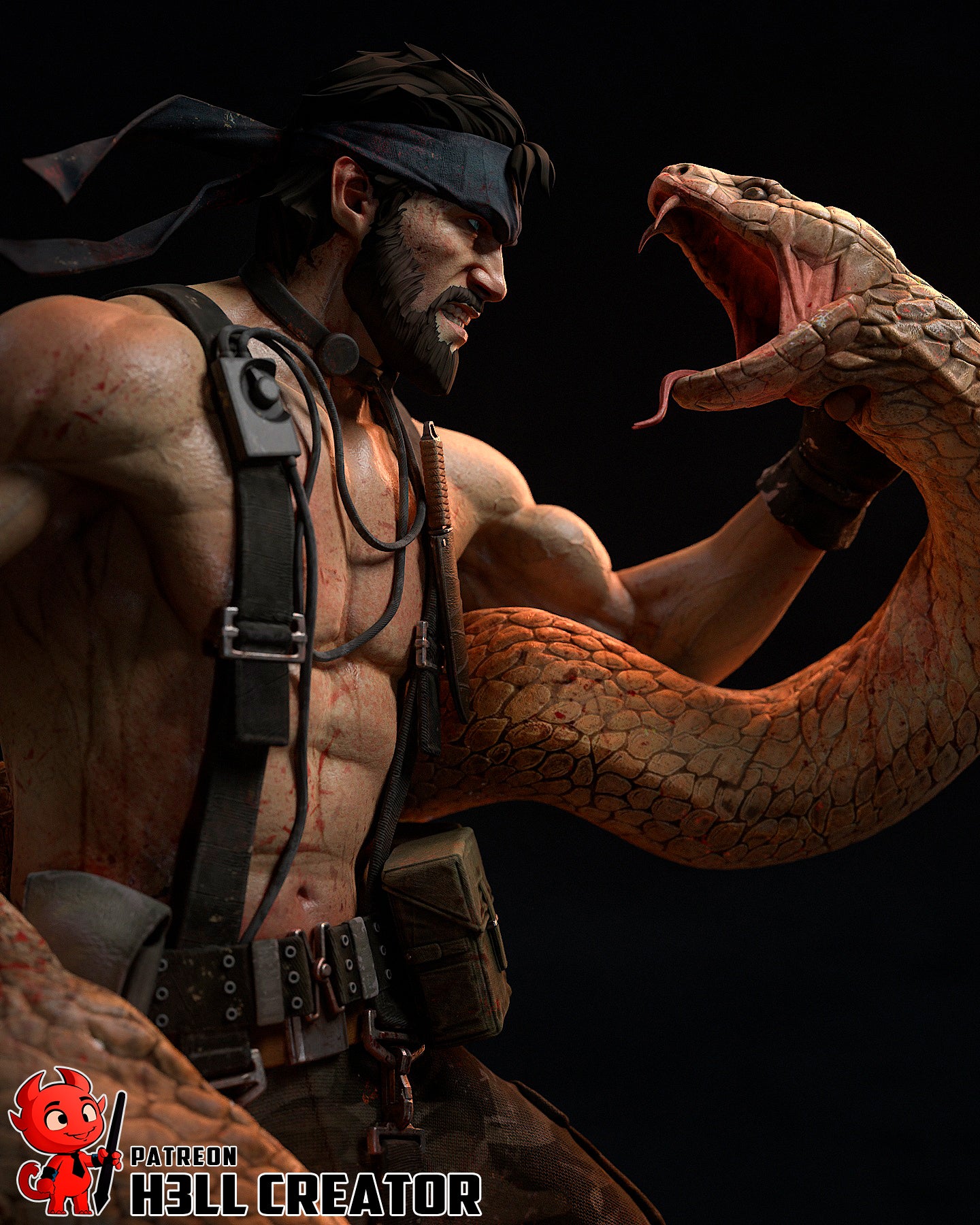 Big Boss (Metal Gear) 3d Printed Model Kit - 10 scale