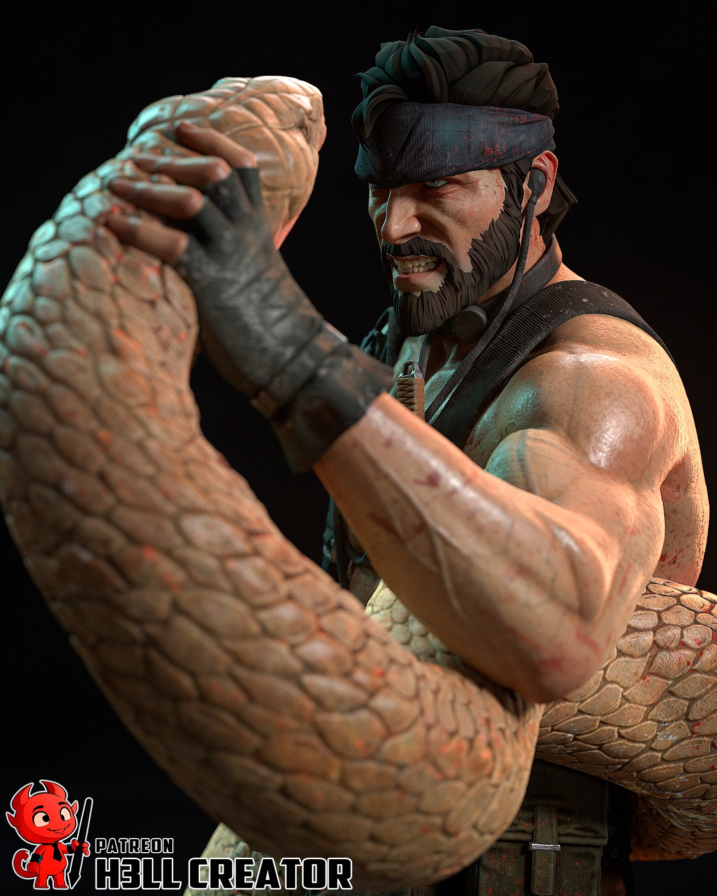 Big Boss (Metal Gear) 3d Printed Model Kit - 10 scale