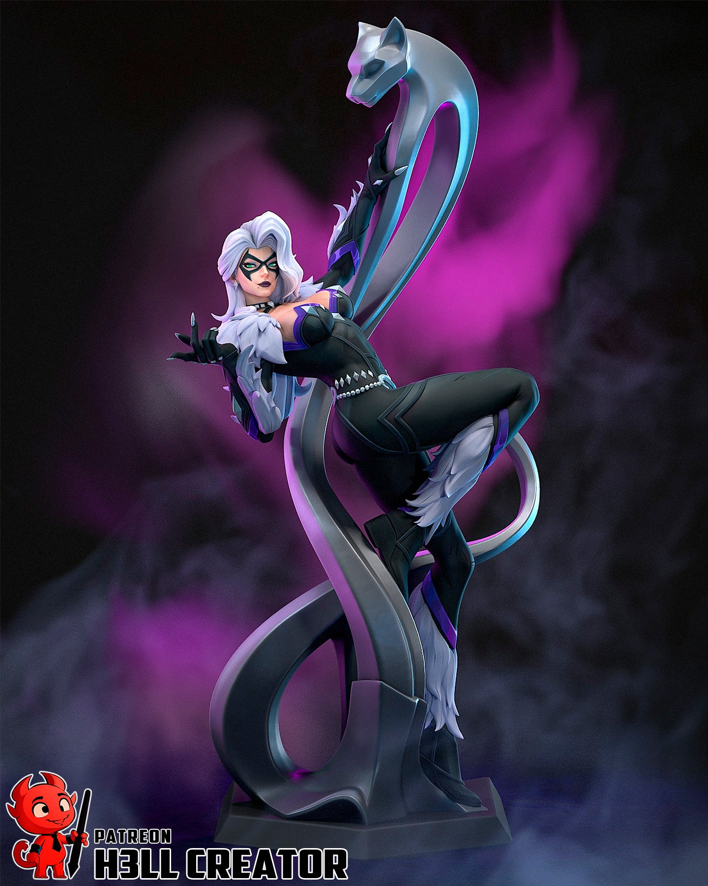 Black Cat 10 Scale 3D Printed Statue / Bust Kit
