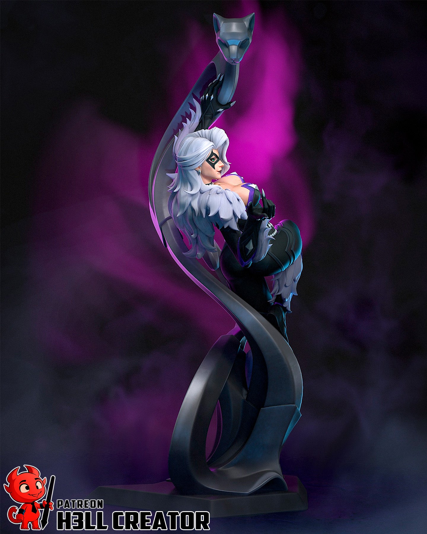Black Cat 10 Scale 3D Printed Statue / Bust Kit