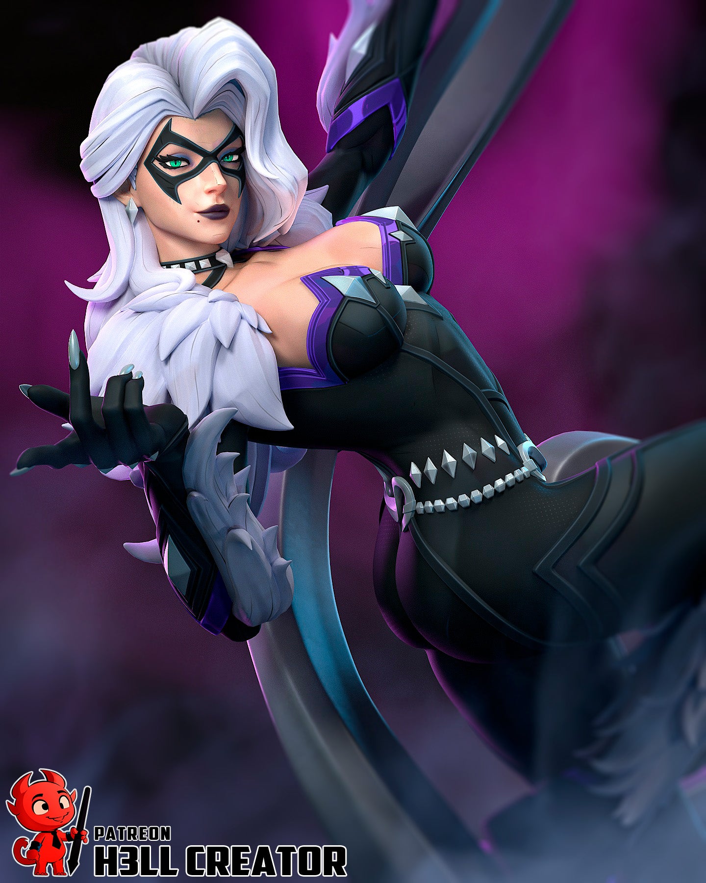 Black Cat 10 Scale 3D Printed Statue / Bust Kit