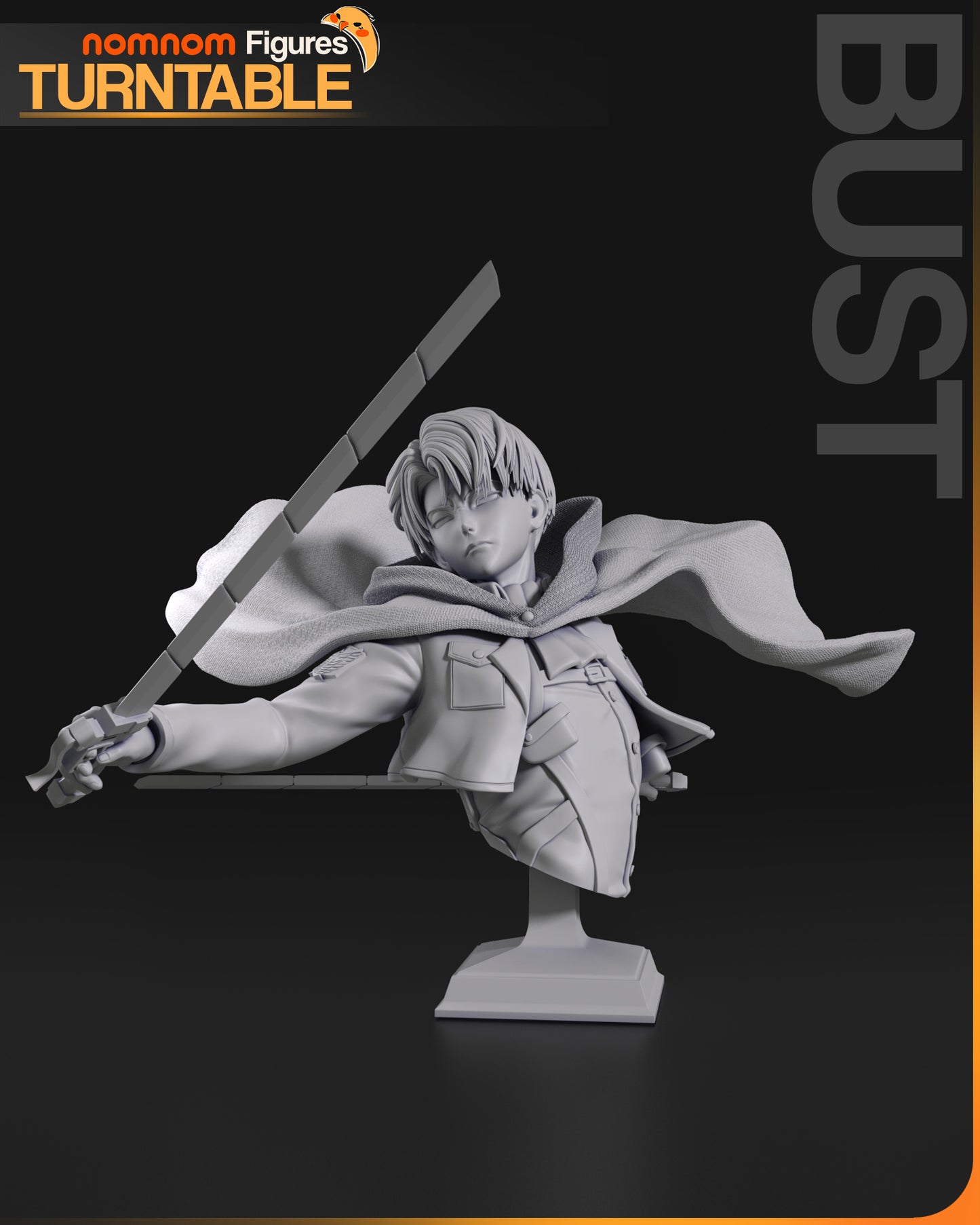 Levi (Attack on Titan) - 3D Print - Model Kit - (Nom Nom)