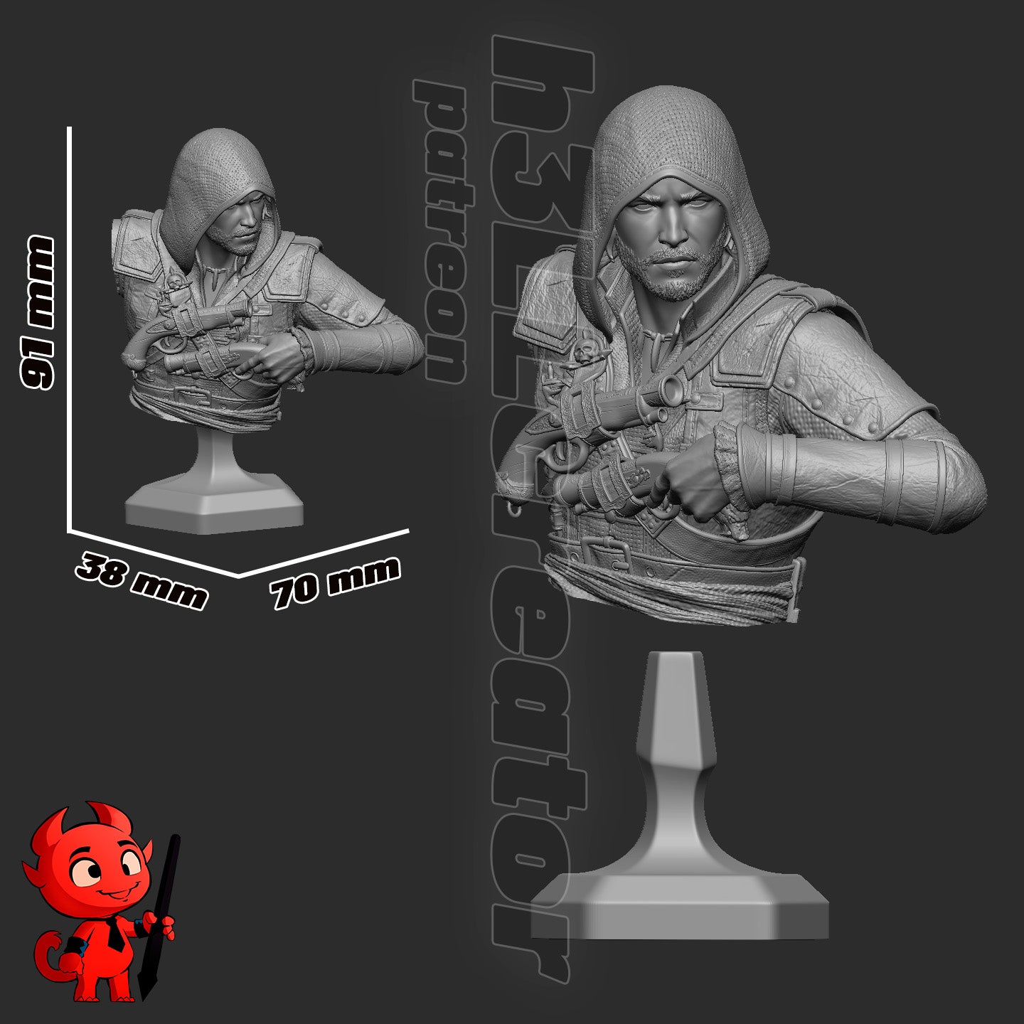 Edward Kenway - Assassins Creed -3D Printed Model Kit - 10 Scale