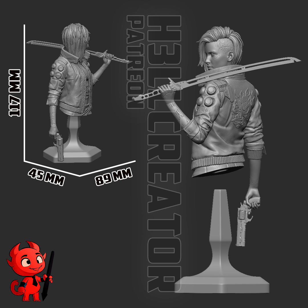 Female V (Cyberpunk 2077) 3d Printed Model Kit - 1:10