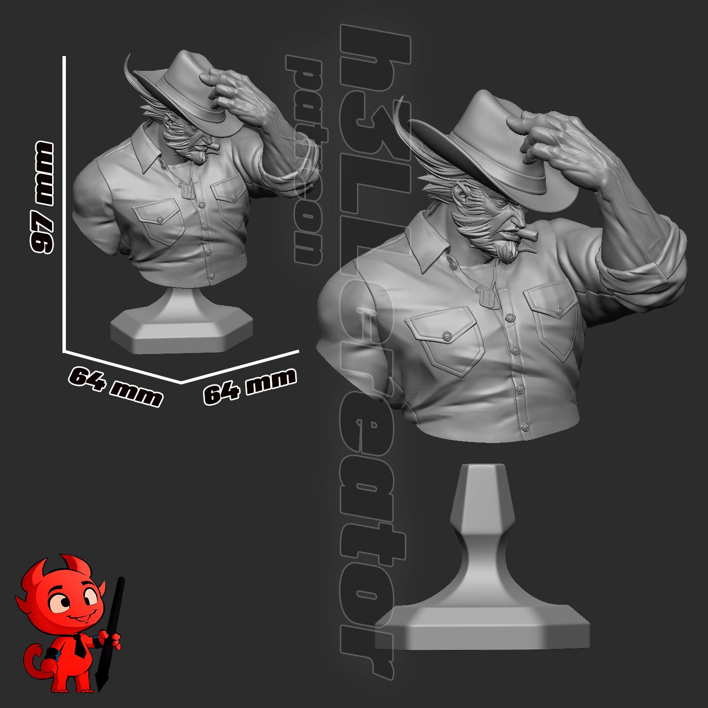 Wolverine - 3D Printed Statue / Bust - 10 Scale