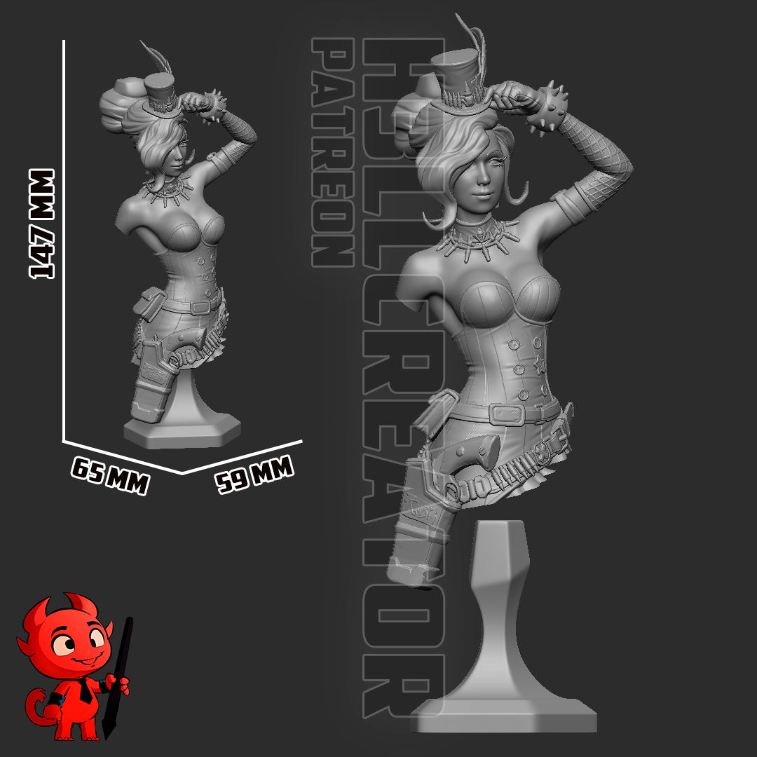 Moxxi- Borderlands - 3D Printed Statue / Bust Model Kit 10 Scale