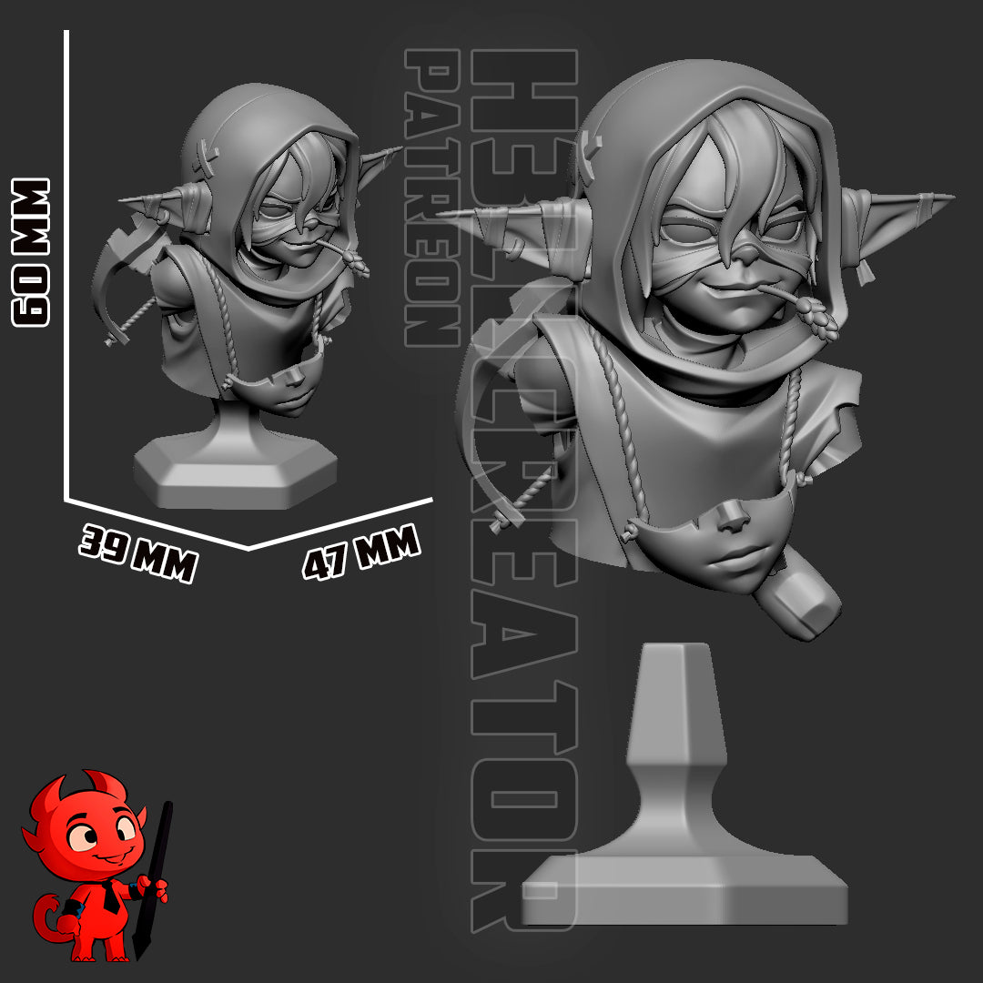 Nott the Brave 3D Printed Statue  or Bust Model Kit - 1:10 Scale