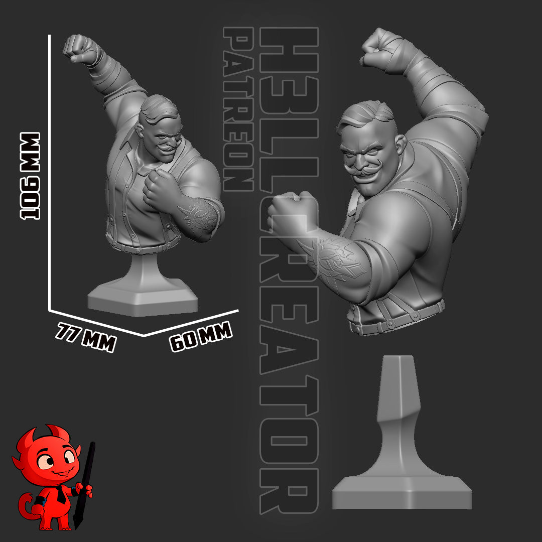 Punch Up - 3D Printed Model Statue/Bust - 10 Scale