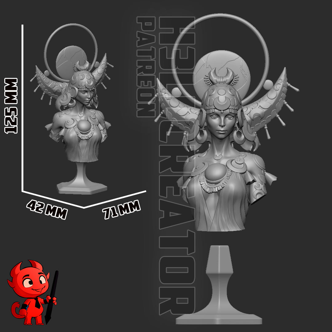 Selena (Hades II) 3D Printed Bust and Statue Model Kit - 1:10 Scale