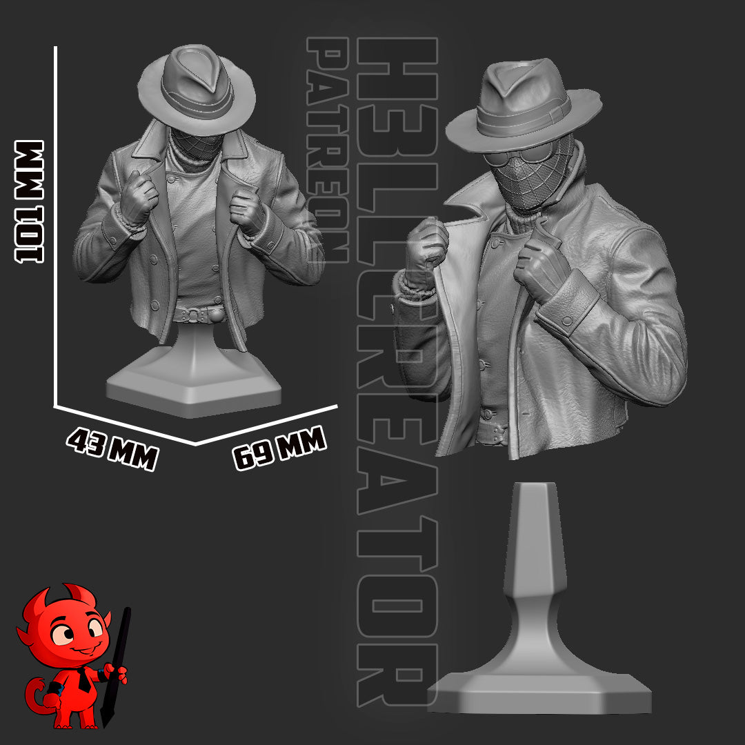 Spider Noir - 3D printed Statue / Bust Model Kit - 10 Scale