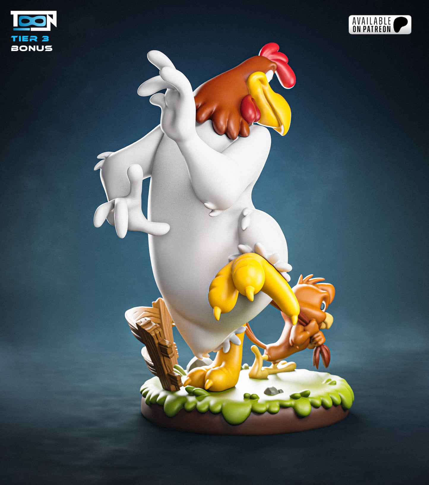 Foghorn and Chicken - 3D Printed Statue Model kit - 6 Scale