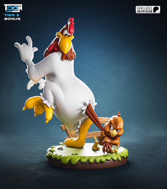 Foghorn and Chicken - 3D Printed Statue Model kit - 6 Scale