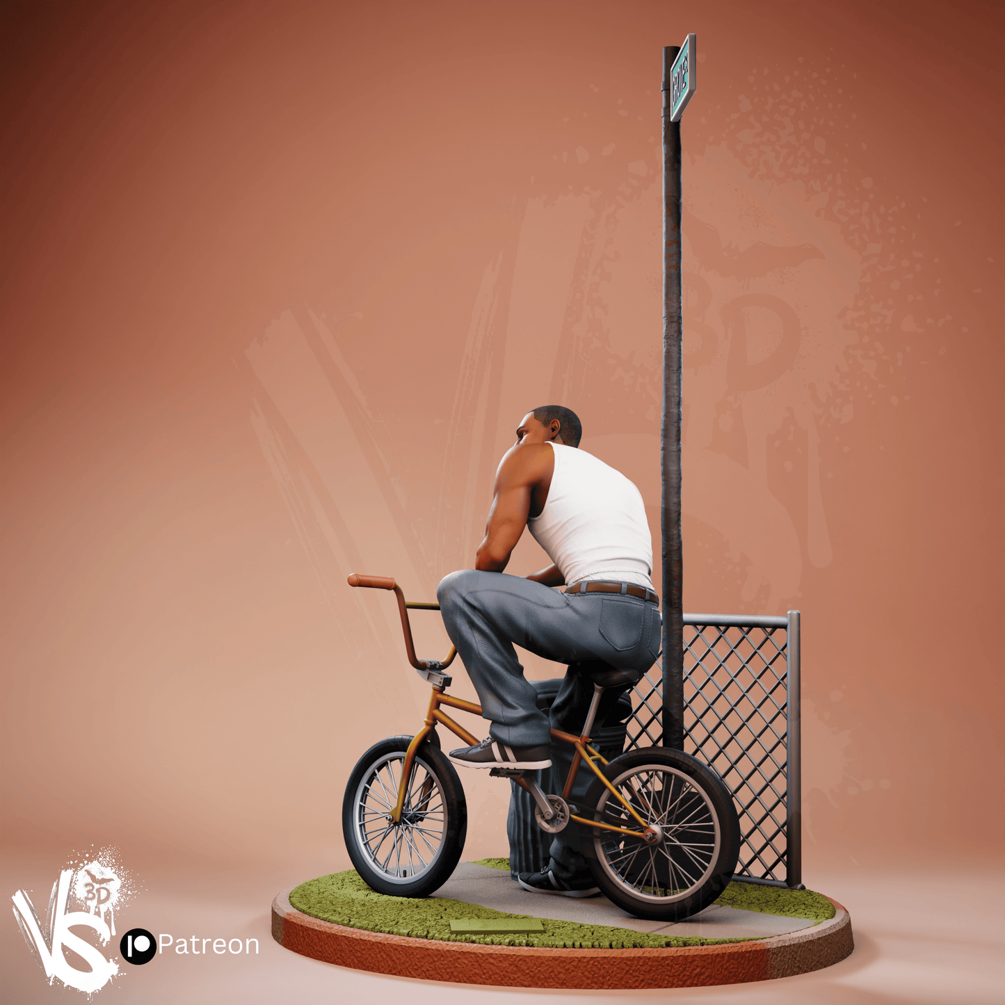 CJ (GTA San Andreas) - 3D Print Model Kit - Fan Art