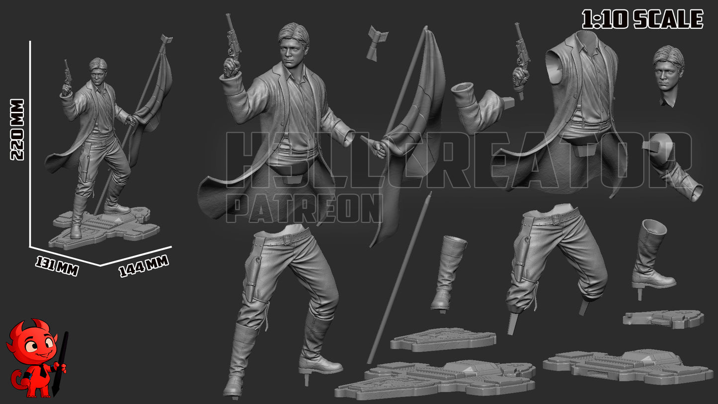 Captain Malcolm Reynolds 3D Printed Statue / Bust 10 Scale