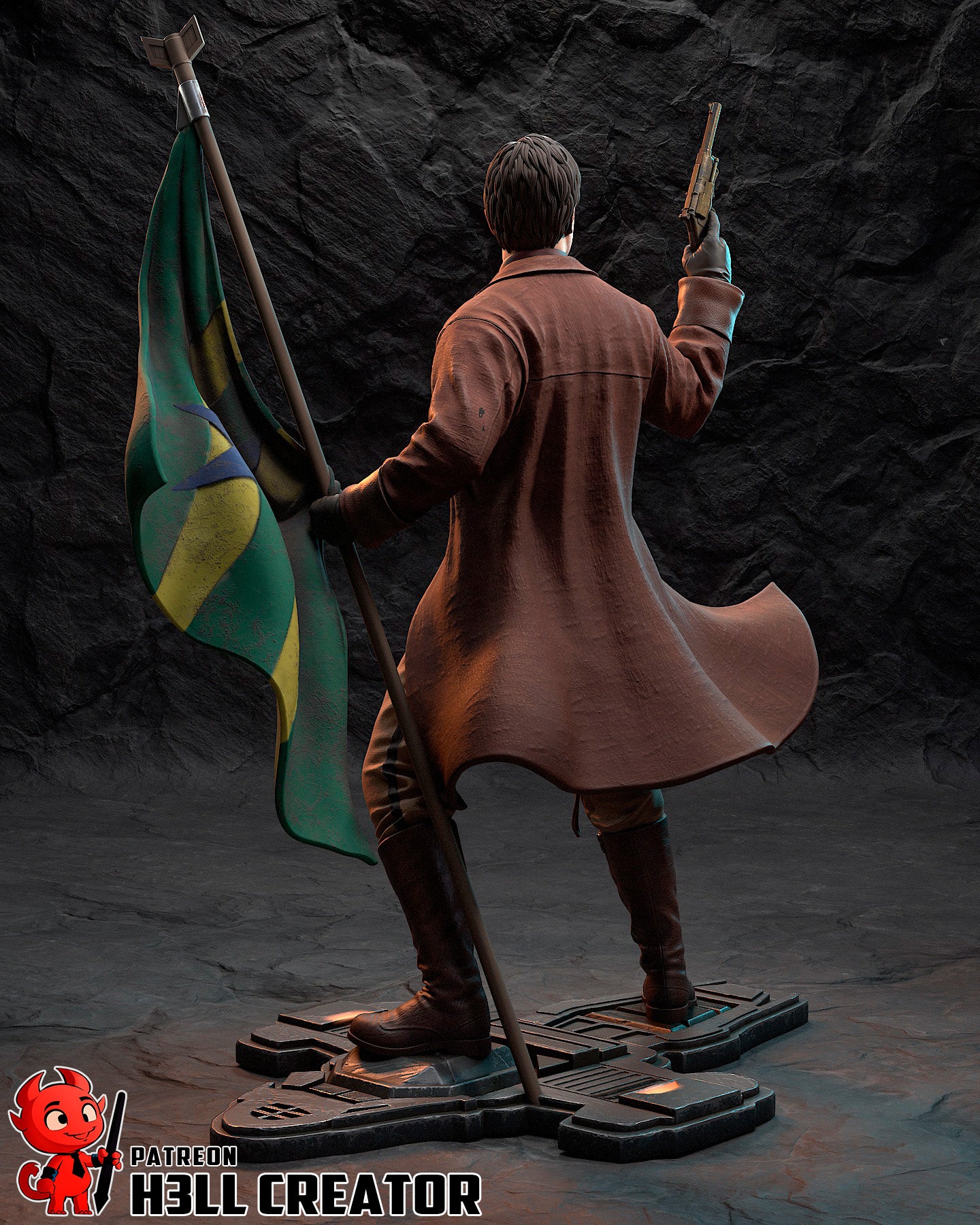 Captain Malcolm Reynolds 3D Printed Statue / Bust 10 Scale