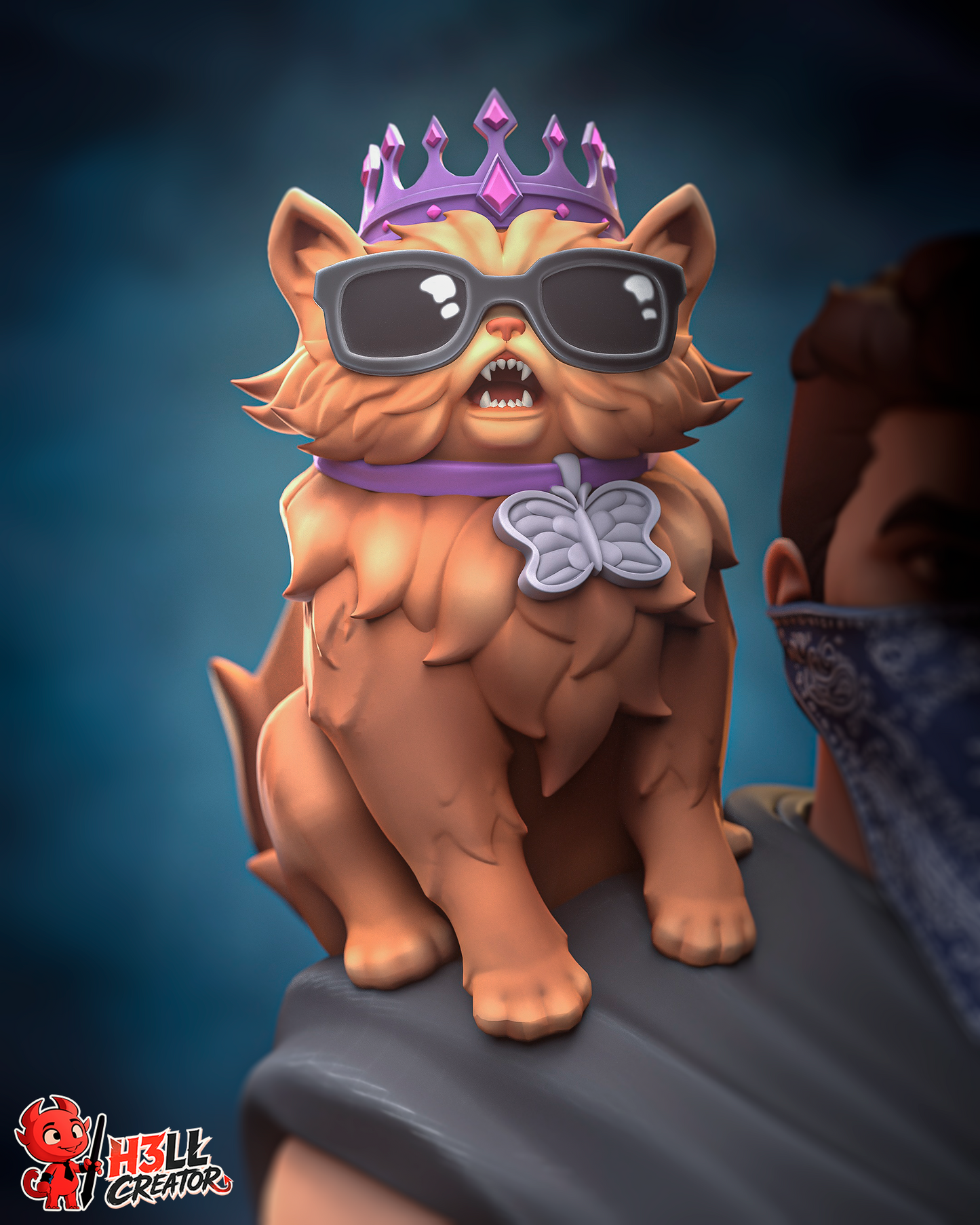 Princess Donut and Carl  3D Printed Statue / Bust - 10 Scale