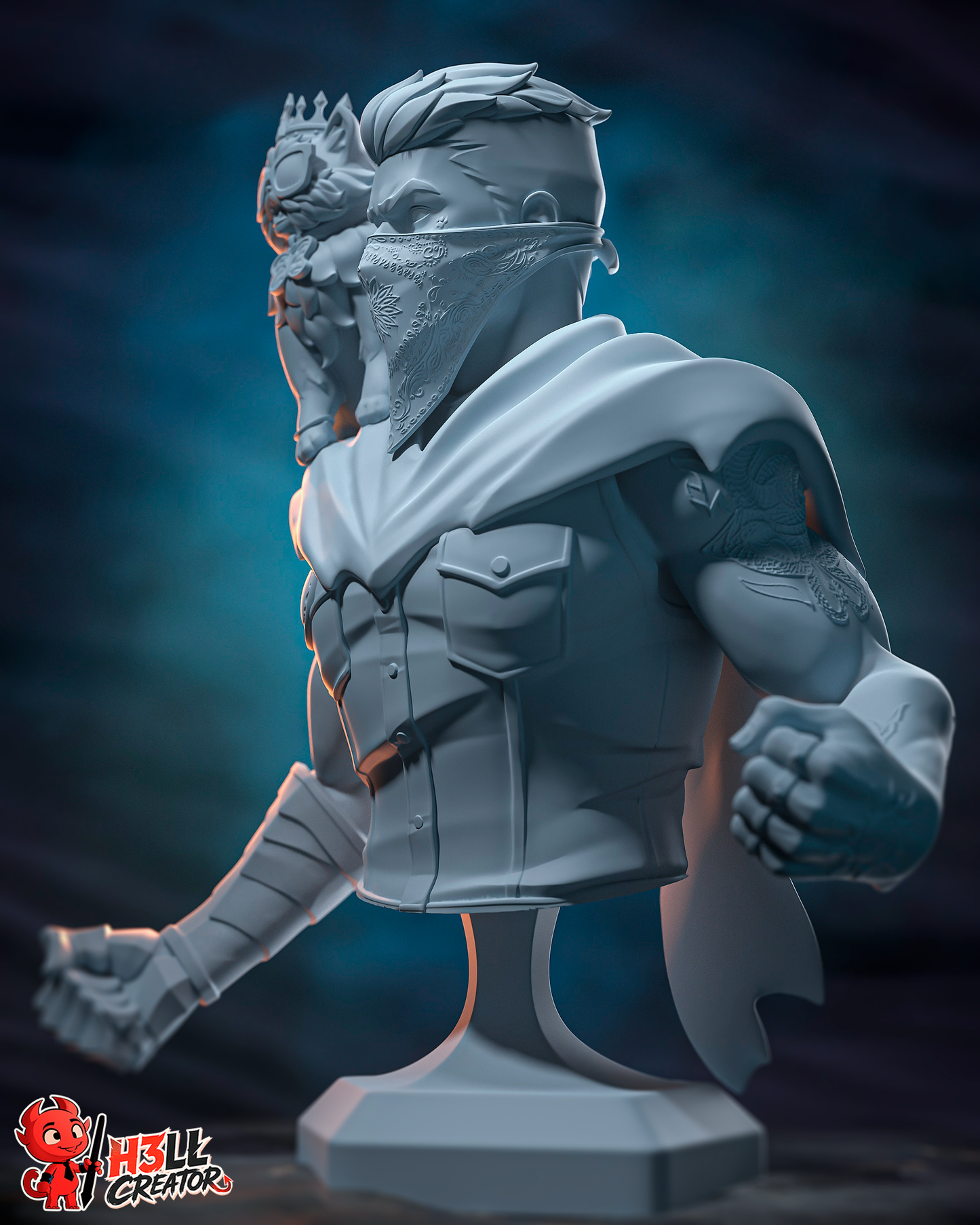 Princess Donut and Carl  3D Printed Statue / Bust - 10 Scale