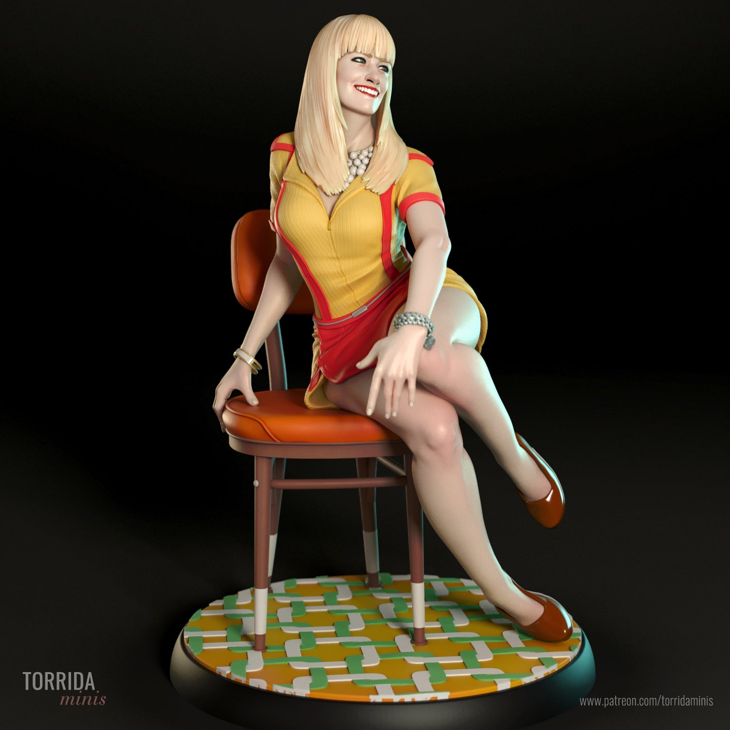 2 Broke Girls (Caroline & Max) - 3D printed model kit (Fan Art)