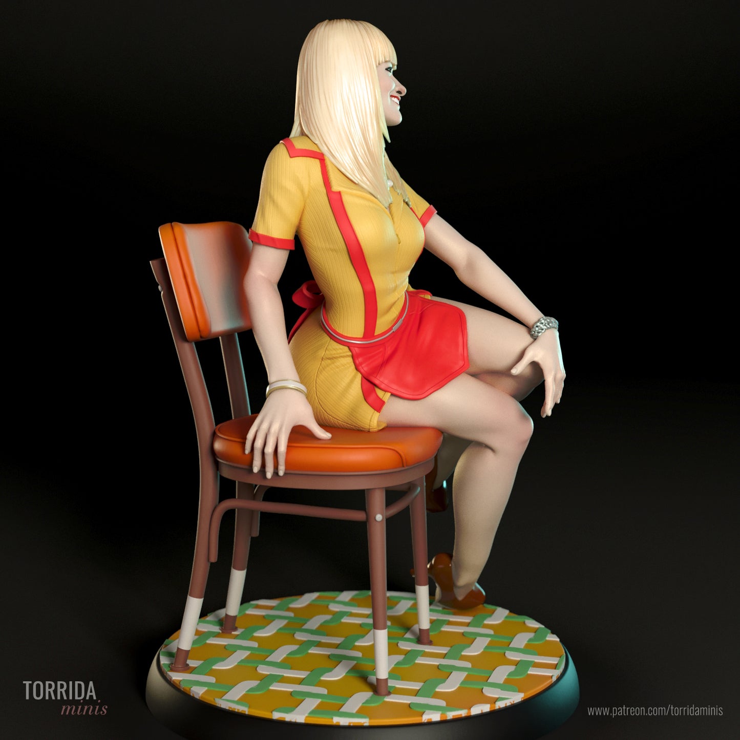 2 Broke Girls (Caroline & Max) - 3D printed model kit (Fan Art)