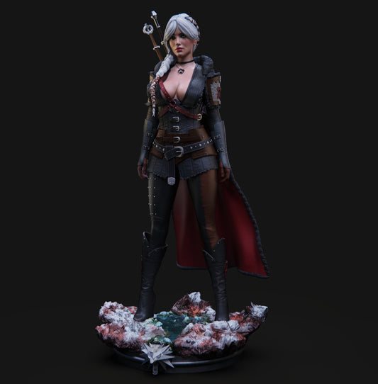 Ciri the Witcher - 3D Printed Model Kit Statue - 6 and 4  Scale