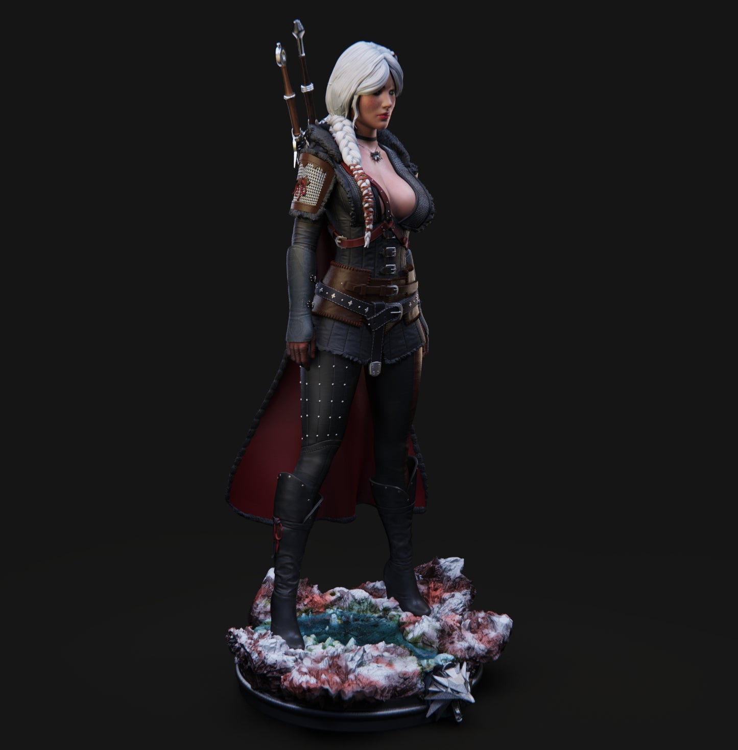 Ciri the Witcher - 3D Printed Model Kit Statue - 6 and 4  Scale