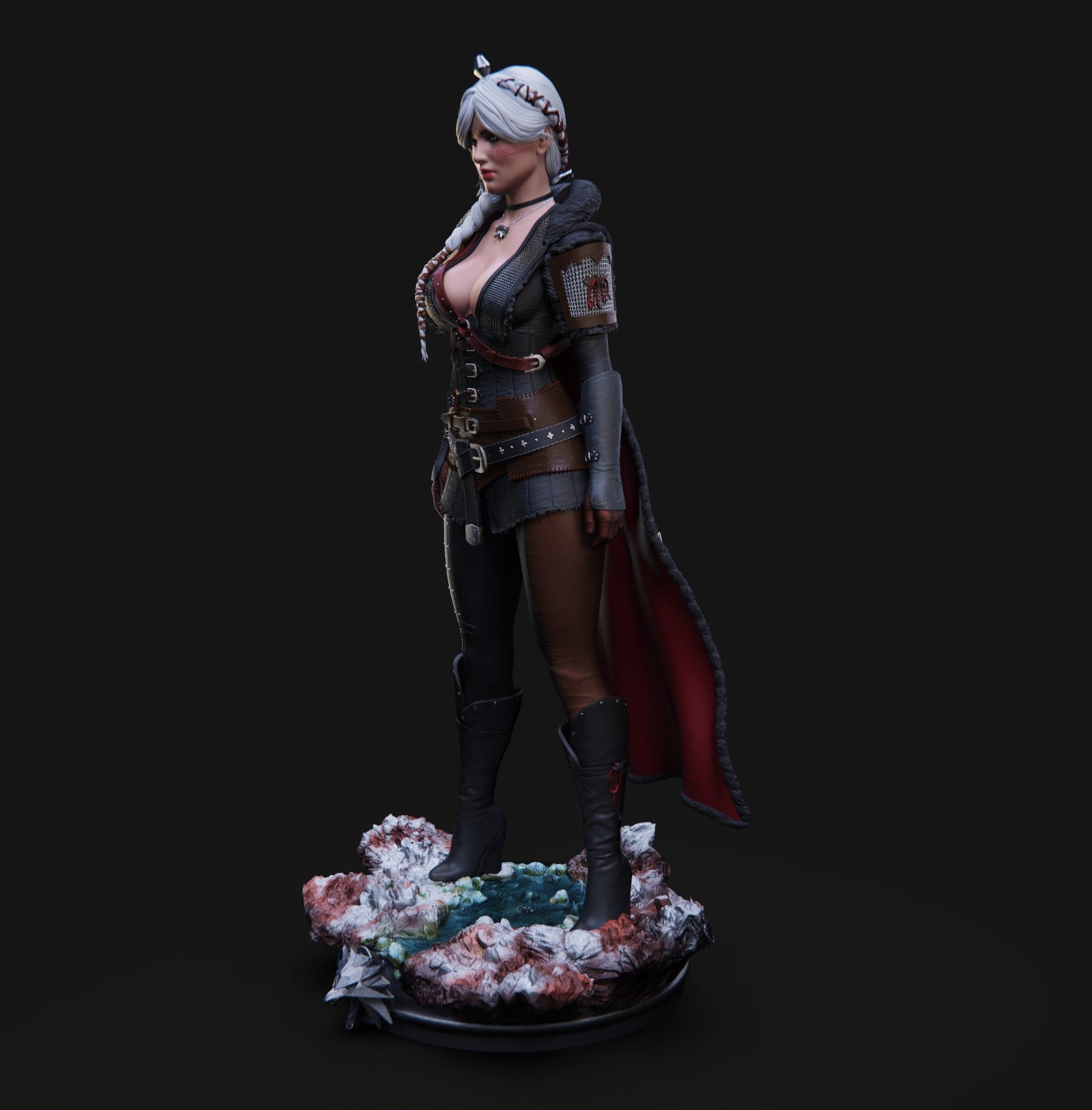 Ciri the Witcher - 3D Printed Model Kit Statue - 6 and 4  Scale