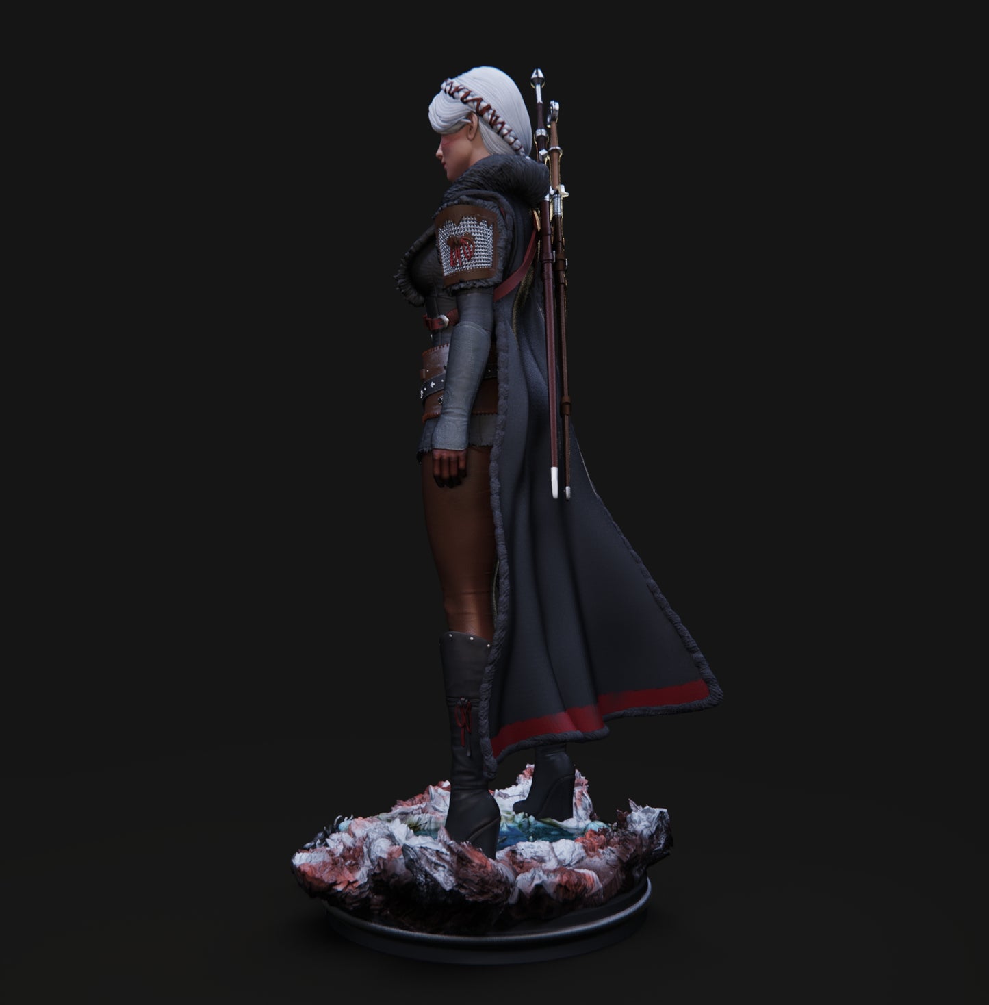 Ciri the Witcher - 3D Printed Model Kit Statue - 6 and 4  Scale