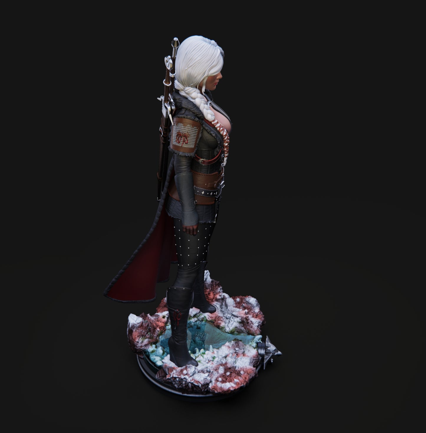Ciri the Witcher - 3D Printed Model Kit Statue - 6 and 4  Scale
