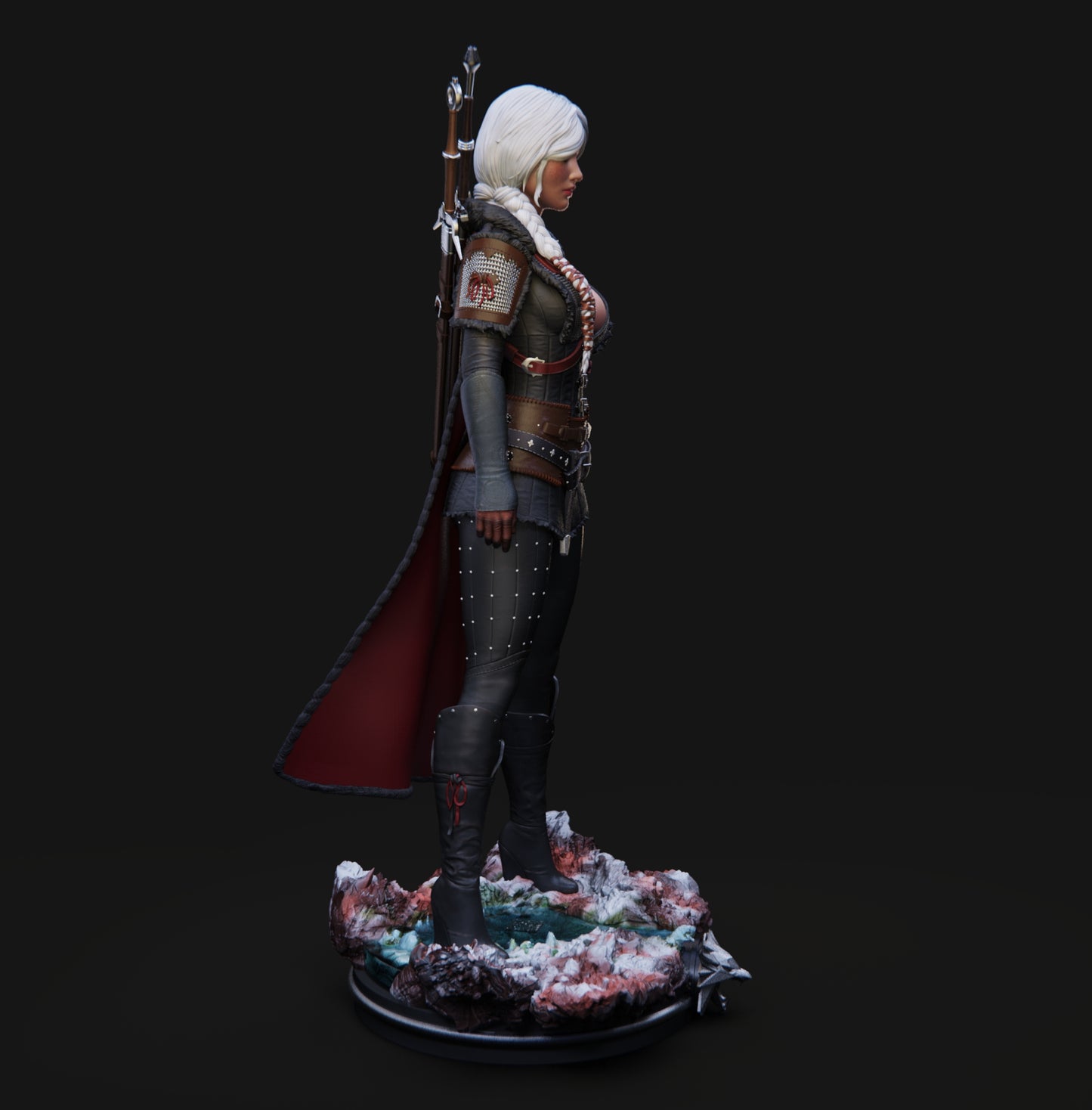 Ciri the Witcher - 3D Printed Model Kit Statue - 6 and 4  Scale
