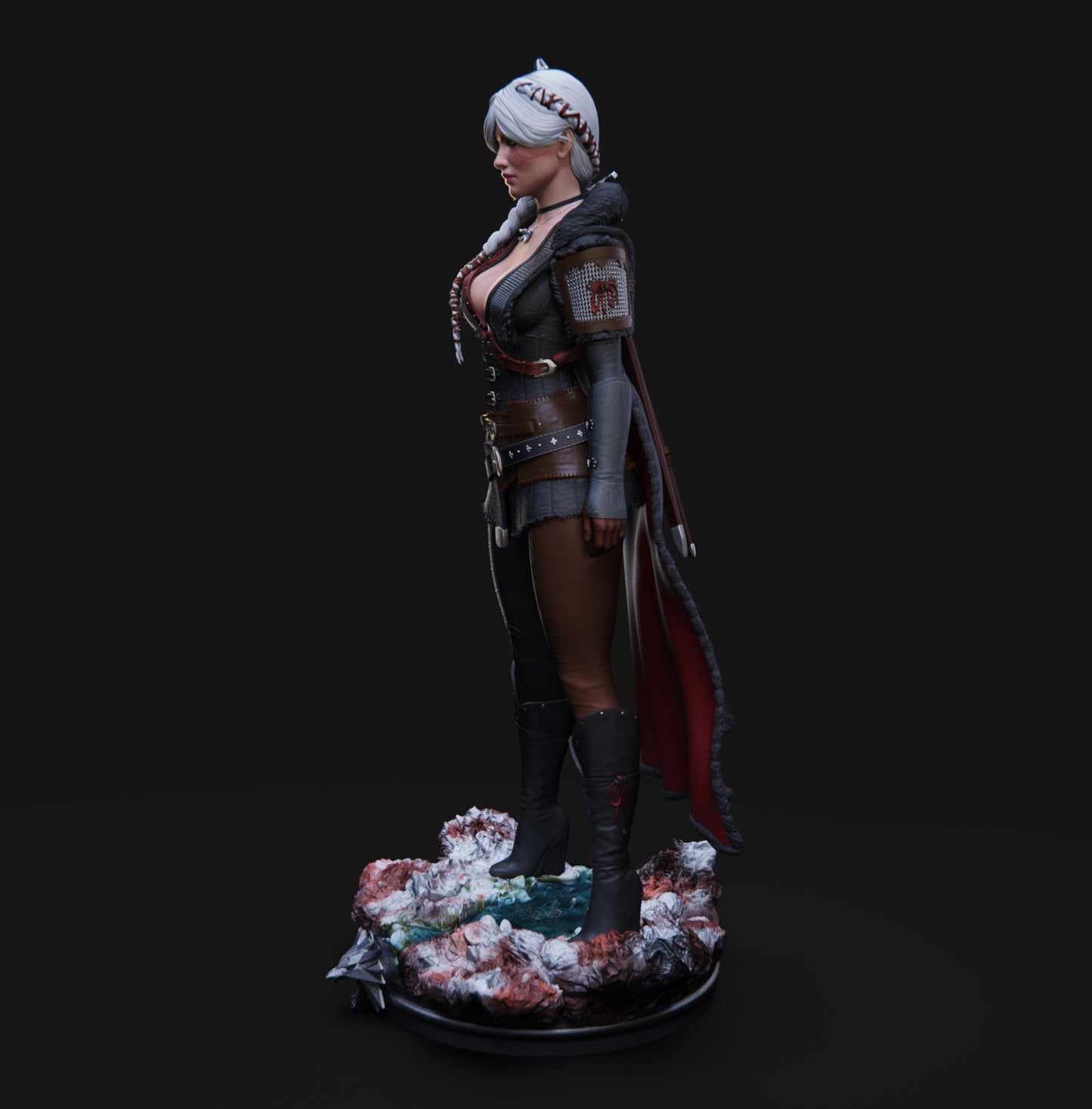 Ciri the Witcher - 3D Printed Model Kit Statue - 6 and 4  Scale
