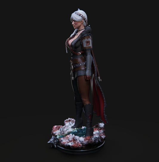 Ciri the Witcher - 3D Printed Model Kit Statue - 6 and 4  Scale