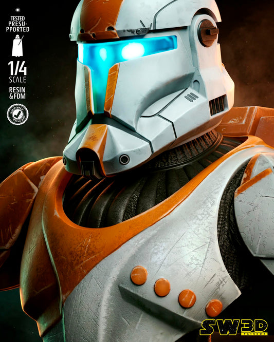 Clone Commander Bust (Star Wars) - 3D printed model kit (Fan Art)