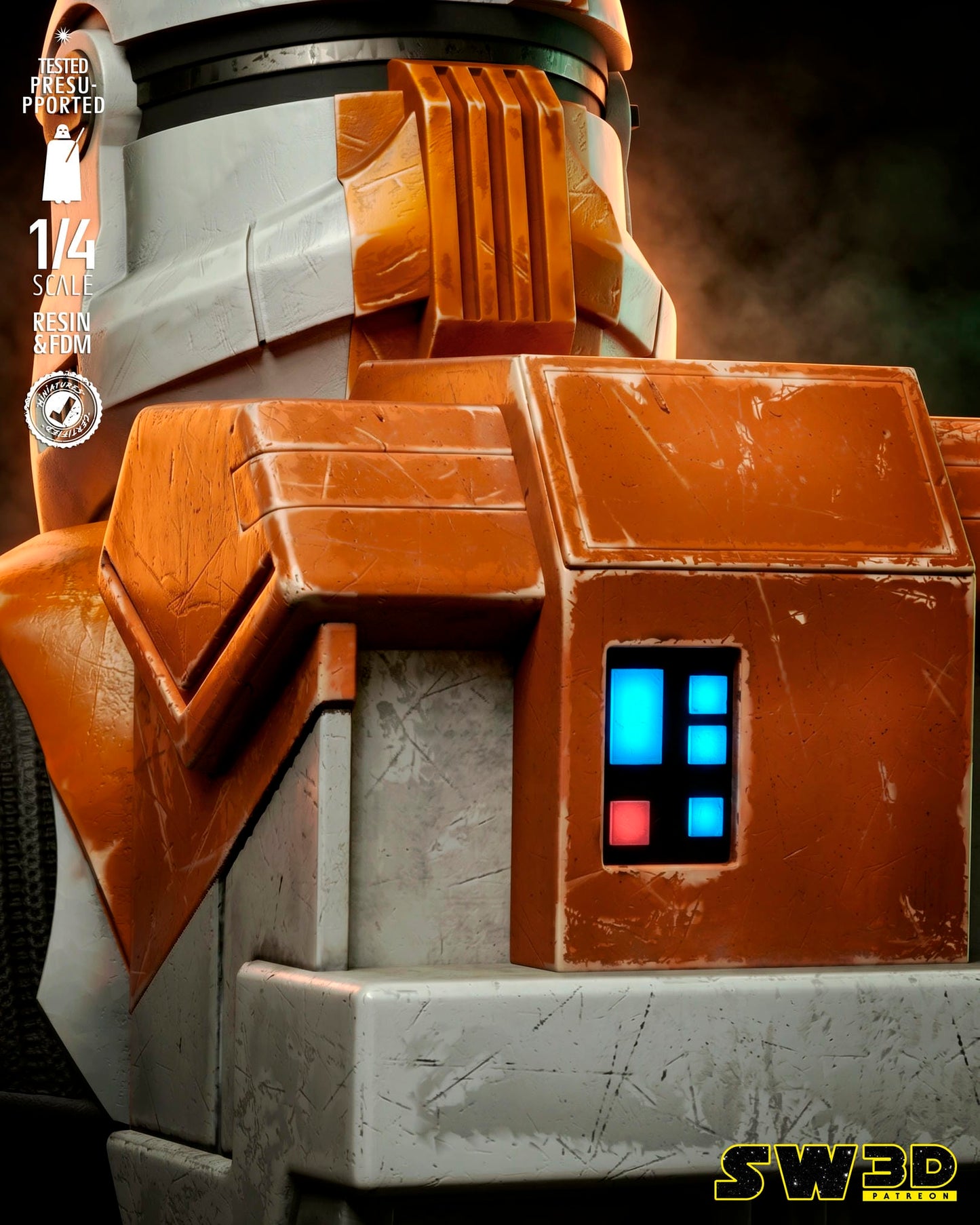 Clone Commander Bust (Star Wars) - 3D printed model kit (Fan Art)