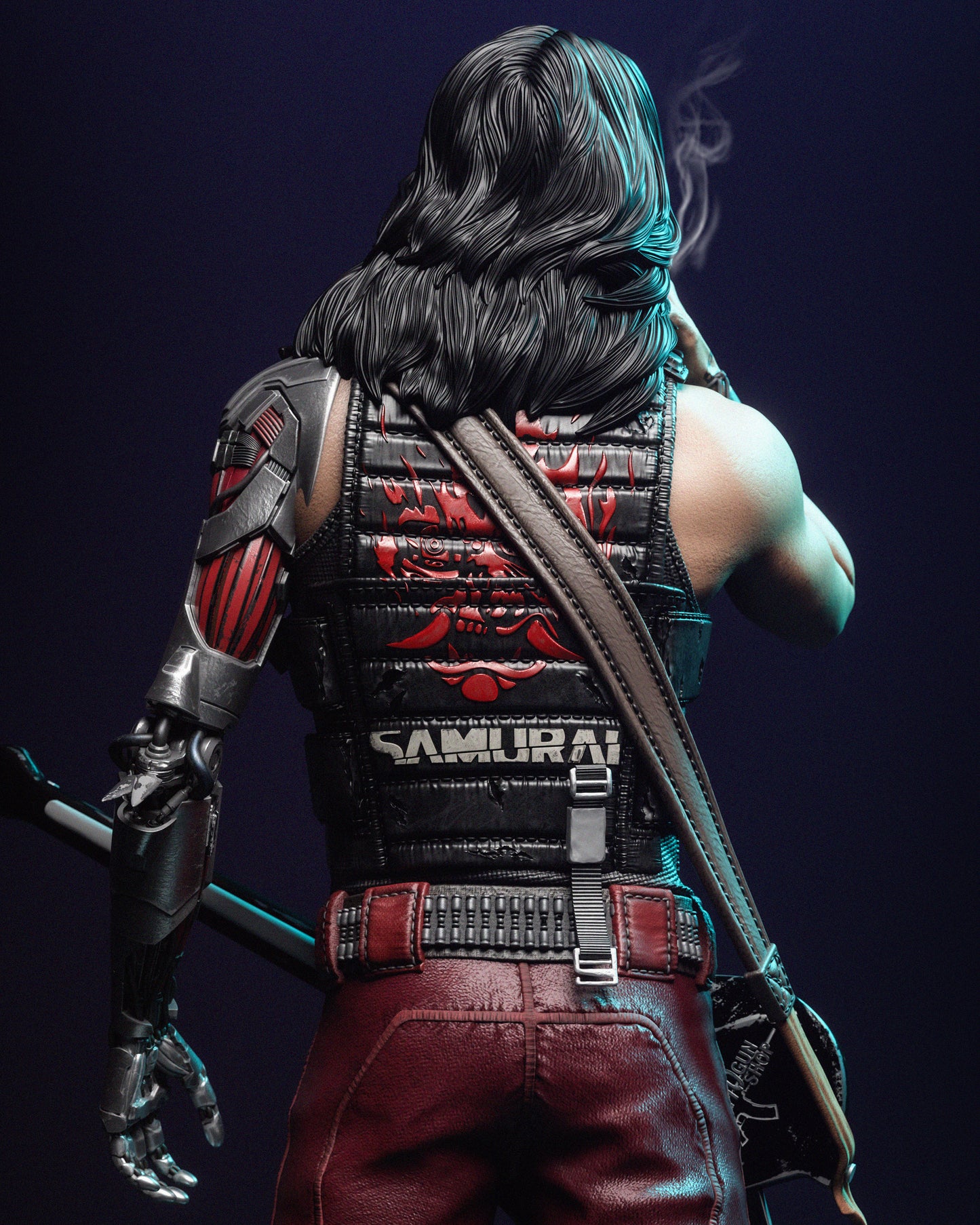 Johnny Silverhand (Cyberpunk) - Fan Art - 3D Print Model Kit - 1:6