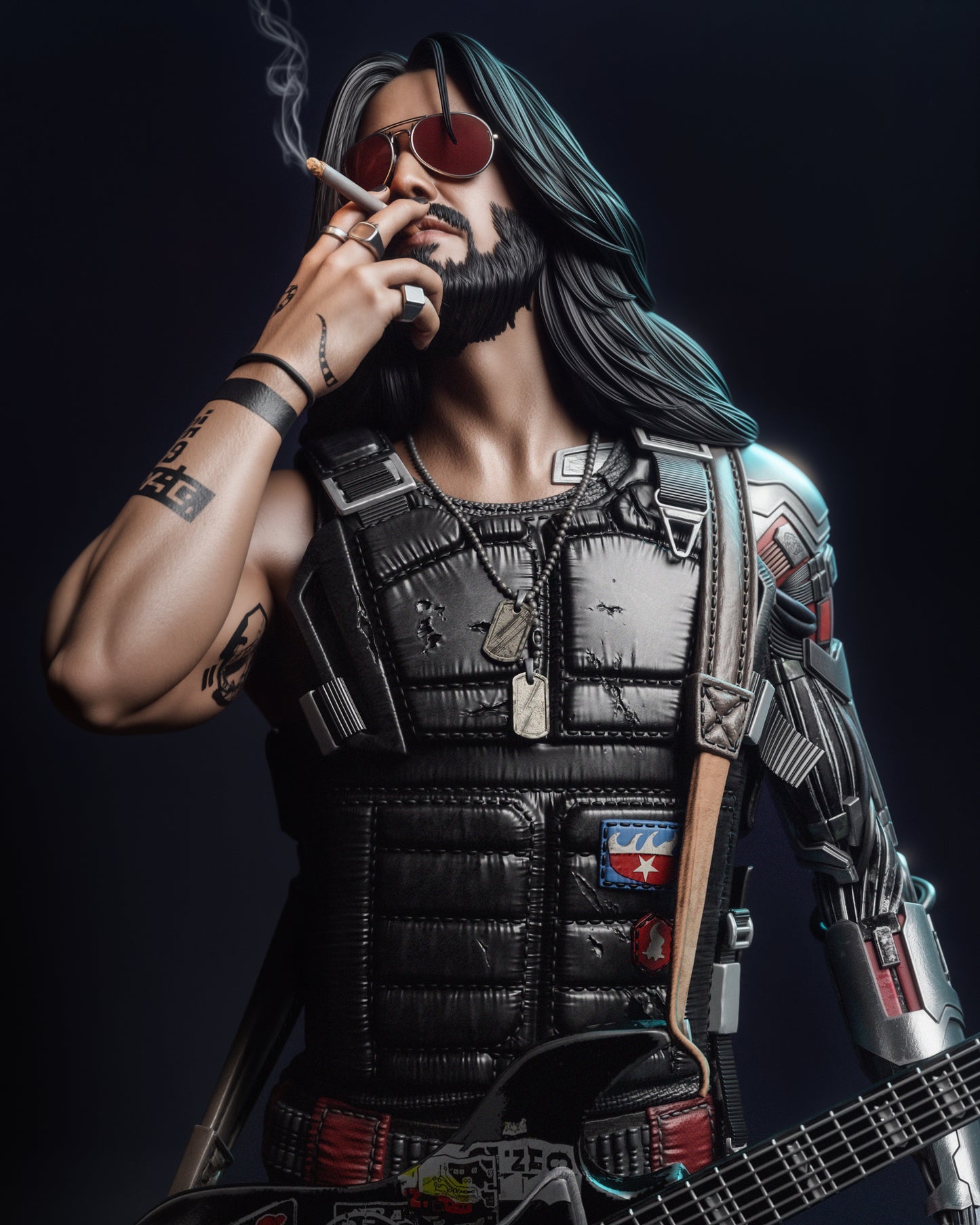 Johnny Silverhand (Cyberpunk) - Fan Art - 3D Print Model Kit - 1:6